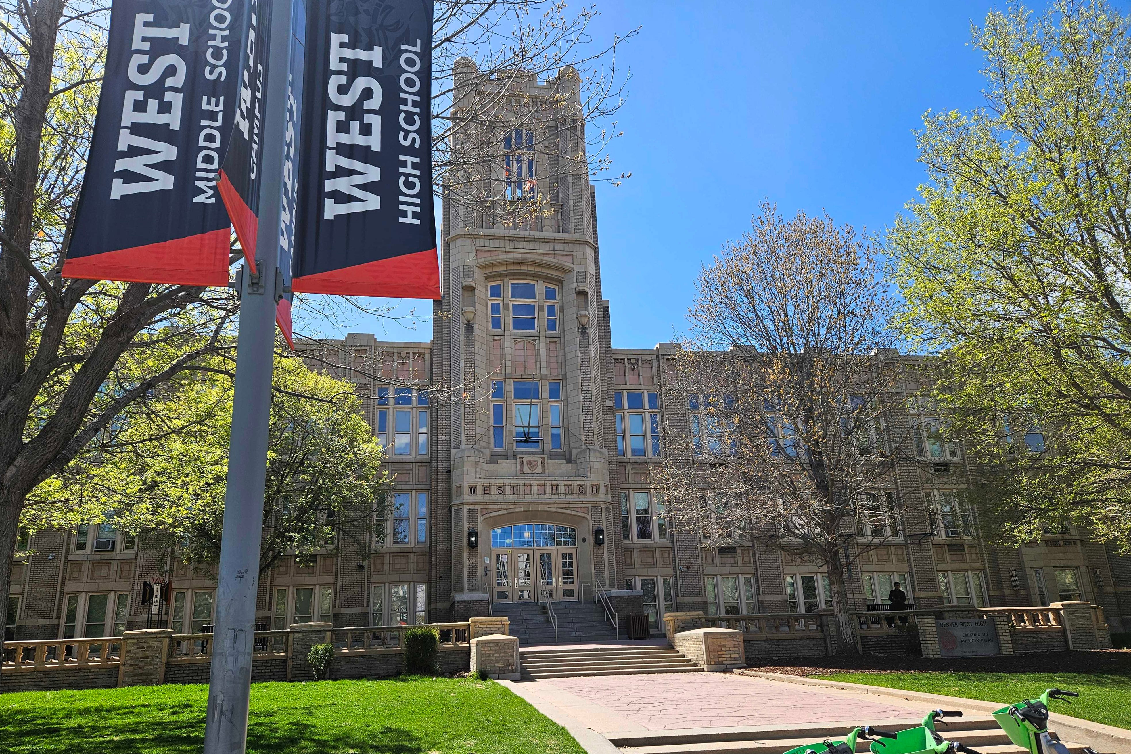 An exterior of West High School.