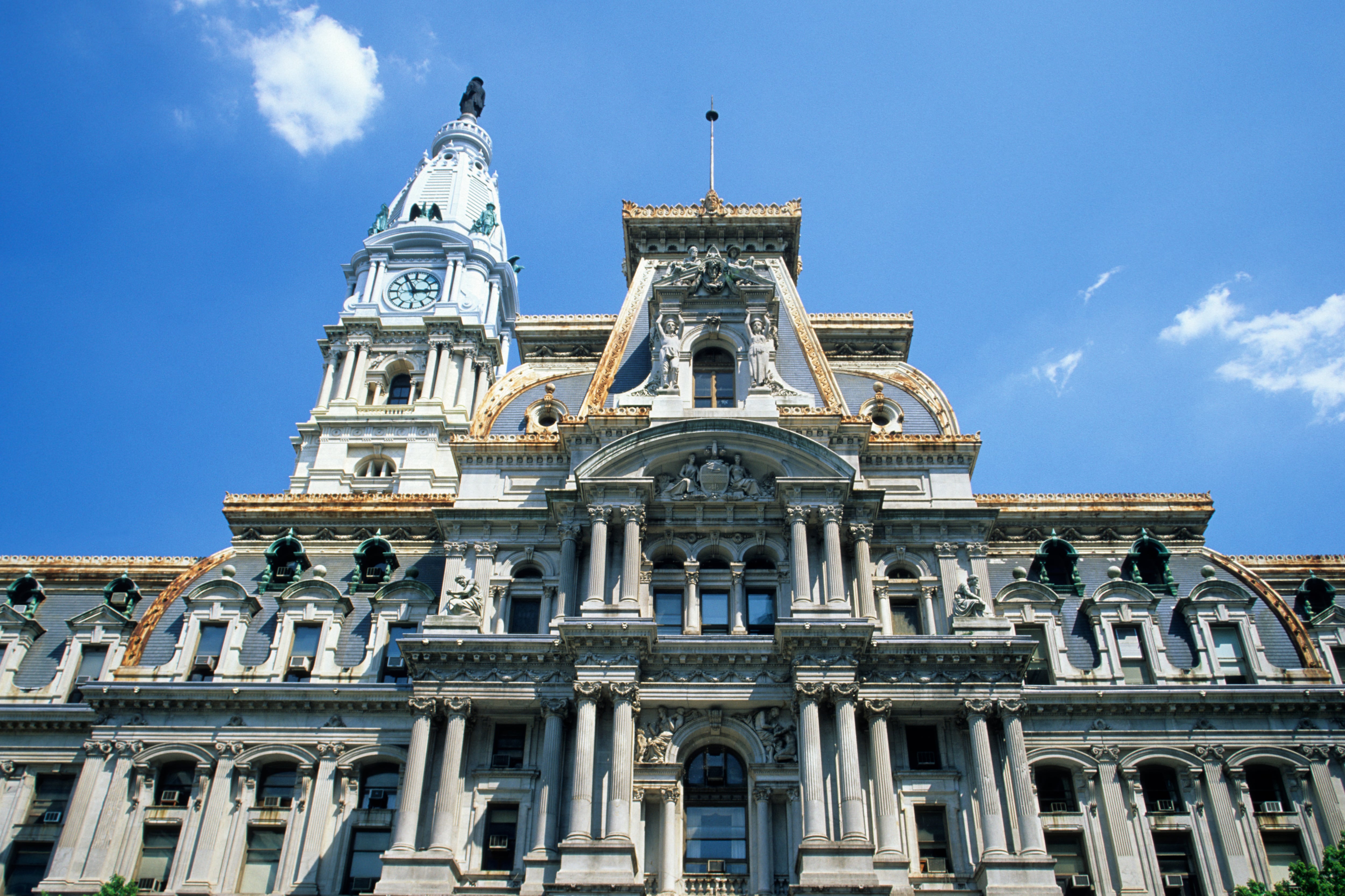 Low-angle view of Philadelphia City Hall