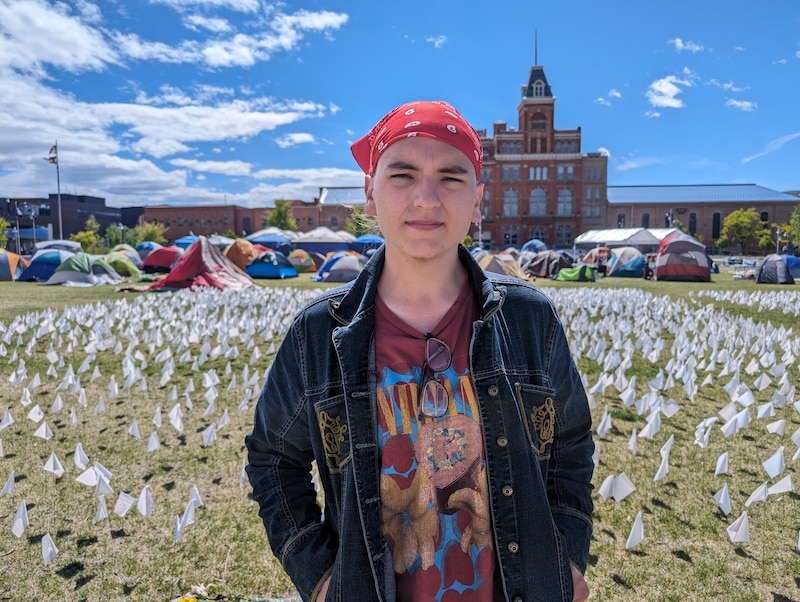 Sky Childress on the Auraria Campus in Denver on Wendesday, May 8 2024.